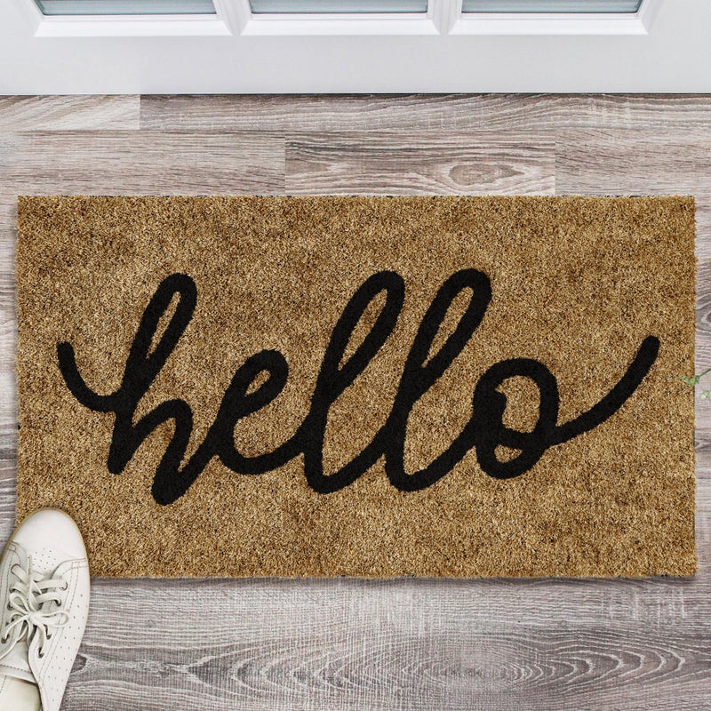Barnyard Designs Doormat Welcome Mat for Outdoors, Large Front Door Entrance Mat, Brown (Hello, 30x17) - Image 4